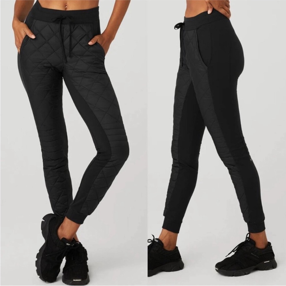 Alo airbrush winter warm high waist moto puffer pant